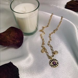 Magenta evil eye necklace 🧿💜